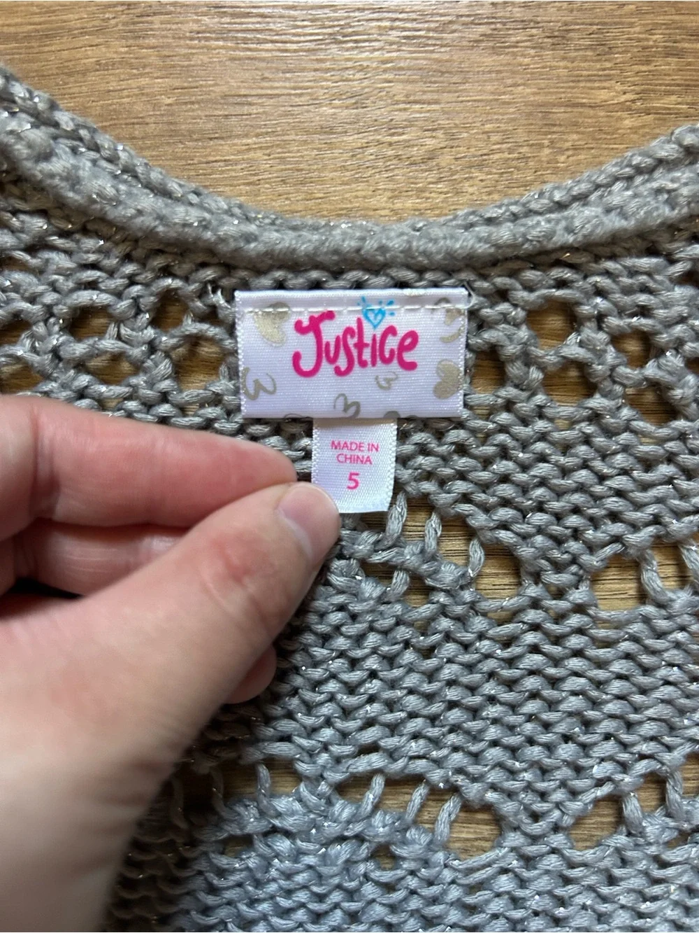 Justice open knit